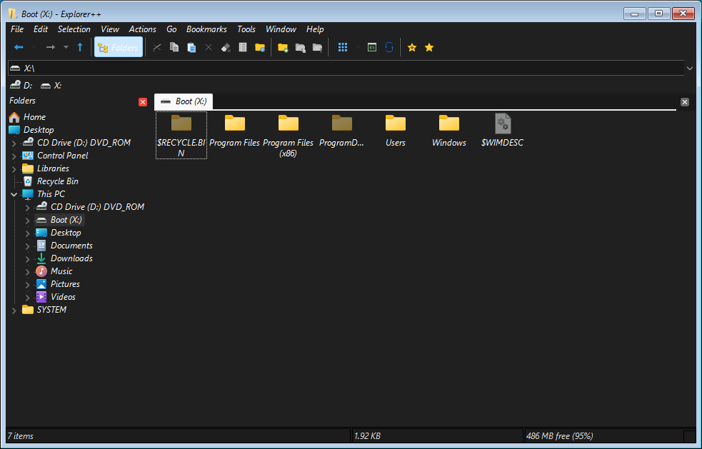 Explorer++ x64 screenshot